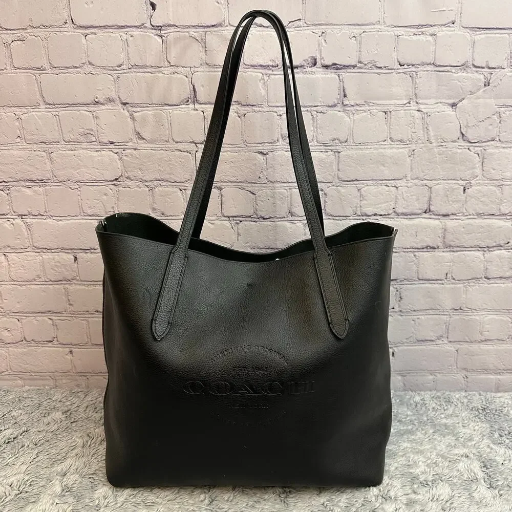 Coach Hudson Large Tote F59403 Black Embossed Logo